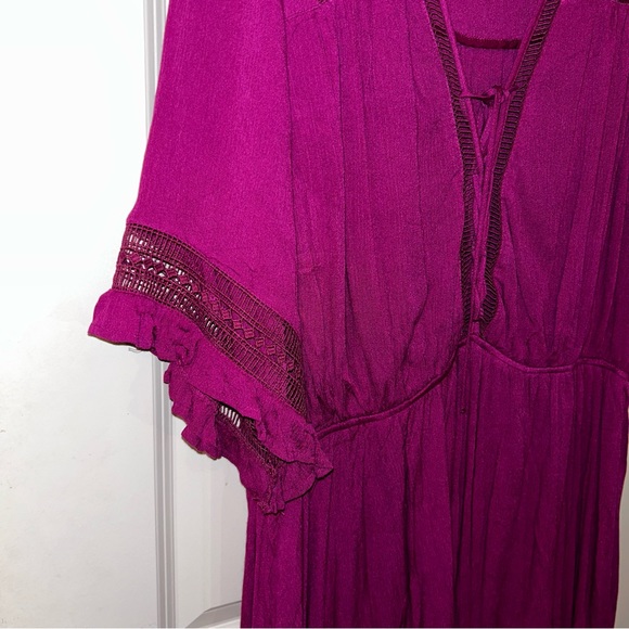 City Chic Plus Size Fuchsia Tiered Dress Torrid Plus Size Pink Magenta Dress - Picture 11 of 12